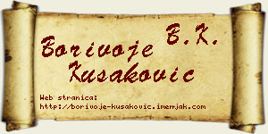 Borivoje Kušaković vizit kartica